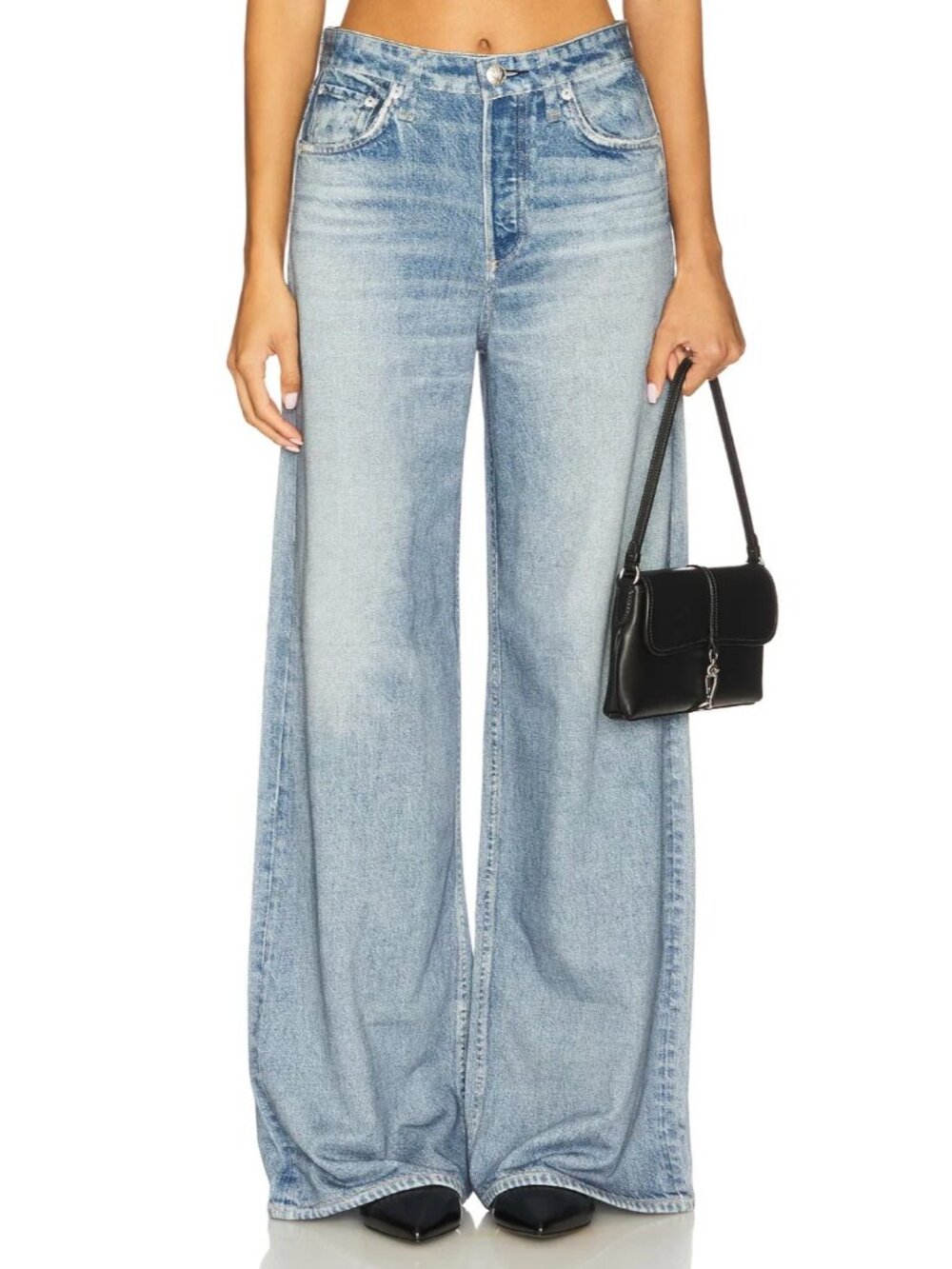 NWT rag & bone Miramar Sofie in Raily Wide Leg Photo Print Faux Jean Pants 33